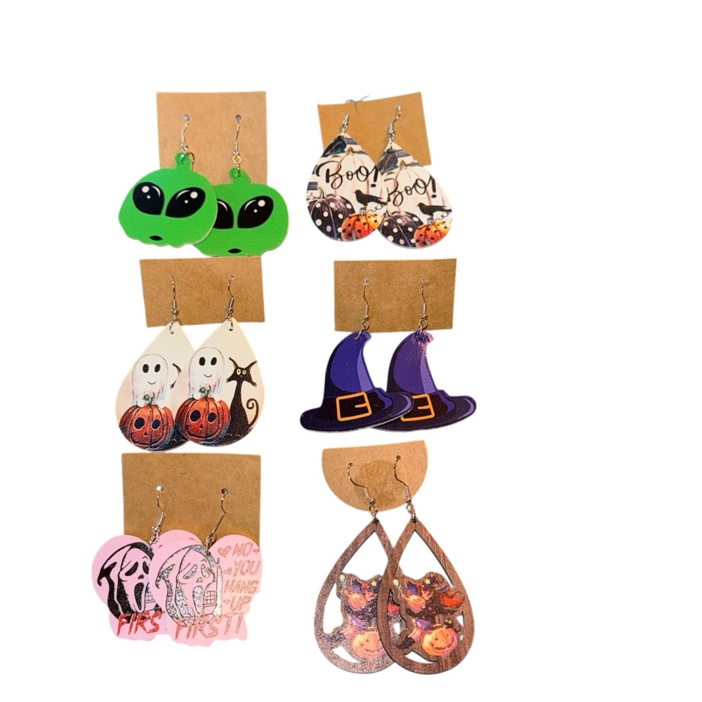 Fall/Halloween Earrings Lot of 6 Pairs New Pierced Earrings Halloween Earrings